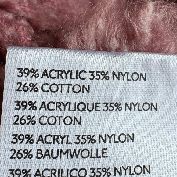 Anthropologie Rashida Open Cardigan Pink Chunky Open Cable Knit Oversized  Small - Picture 10 of 11